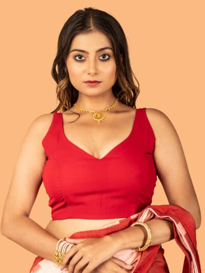 Red Georgette Sleeveless Blouse